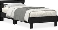 vidaXL Bedframe met hoofdeinde, zwart eiken, 100 x 200 cm, bewerkt hout
