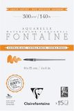 Clairefontaine 976017C Aan 4 zijden gelijmd blok Fontaine Extra Wit - 15 Vellen Extra Wit Aquarelpapier 100% Katoen Gesatineerde Korrel - Professionele Kwaliteit 10x15cm 300g