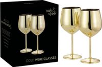 Merkloos Oak & Steel Gouden Wijnglazen 520 ml