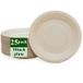 Rui bamboo Assiette jetable en fibre de bambou 10 pouces Lot de 25