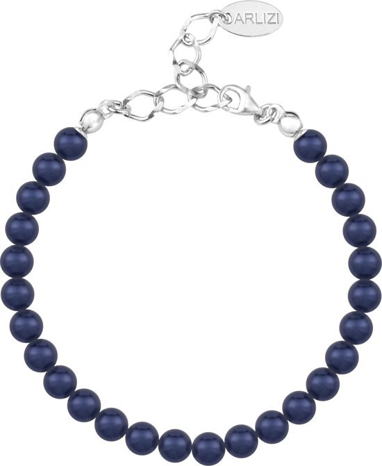 ARLIZI 1144 Parel Armband - Dames - 925 Sterling Zilver - 18 cm - 6 mm - Blauw