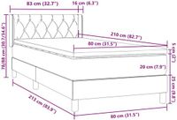 vidaXL Boxspring met matras fluweel donkergrijs 80x210 cm