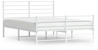 vidaXL Bedframe met hoofd- en voeteneinde metaal wit 120x200 cm