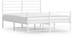 vidaXL Bedframe met hoofd- en voeteneinde metaal wit 120x200 cm