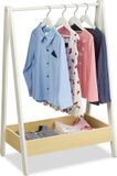 Merkloos Relaxdays Kinderkledingrek - Wit-Natuur