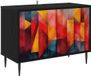 vidaXL Tv-meubel HEESCH 69 x 33 x 50,5 cm Zwart eiken Bewerkt hout