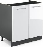 Vicco Fame-Line Wastafelkast – 80 cm, WB Eik Wit Hoogglans