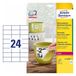 Avery L4718REV-20 Zelfklevende Printeretiketten Wit 70x37mm A4 480 stuks