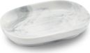 oCreon Antislip Marmeren Zeeptray - Zeephouder voor Douche, Keuken en Wastafel - Houdt Zeep Droog en Gemakkelijk Schoon te Maken (Grijs)
