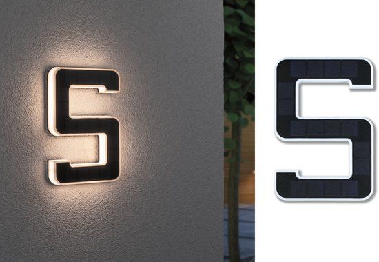 Paulmann Solar LED Huisnummerverlichting 5 - 3000K - IP44 - Zwart