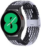 By Qubix Qubix - Braided nylon bandje - Grijs / zwart - geschikt voor Huawei Watch 5 - 46mm