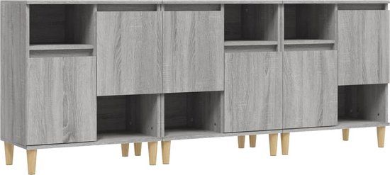vidaXL Dressoir 60x35x70 cm Bewerkt Hout Grijs Sonoma Eikenkleur