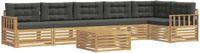 vidaXL - Hoek loungeset - 6 zitplekken - Acacia hout - Wit en antracietkleurig