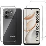 Phonillico® Hoes voor Honor 400 SMART met 2 Gehard Glas Schermbeschermers