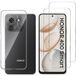 Phonillico® Hoes voor Honor 400 SMART met 2 Gehard Glas Schermbeschermers