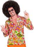 W Finidi Jaren 70 shirt peace party heren S/M