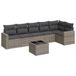 VidaXL Loungeset 7-delig met kussens poly rotan grijs
