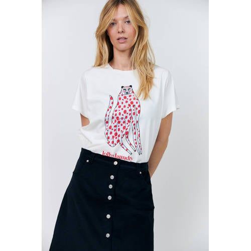 Lollys Laundry T-shirt met print - ecru