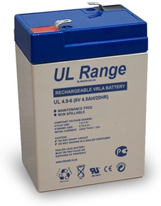 Ultracell VRLA/Leadbattery UL 6v 4500mAh