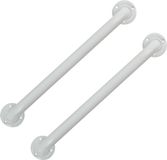 MSV poignée murale pour salle de bain/douche - 2x - métal inox - blanc - 60 cm