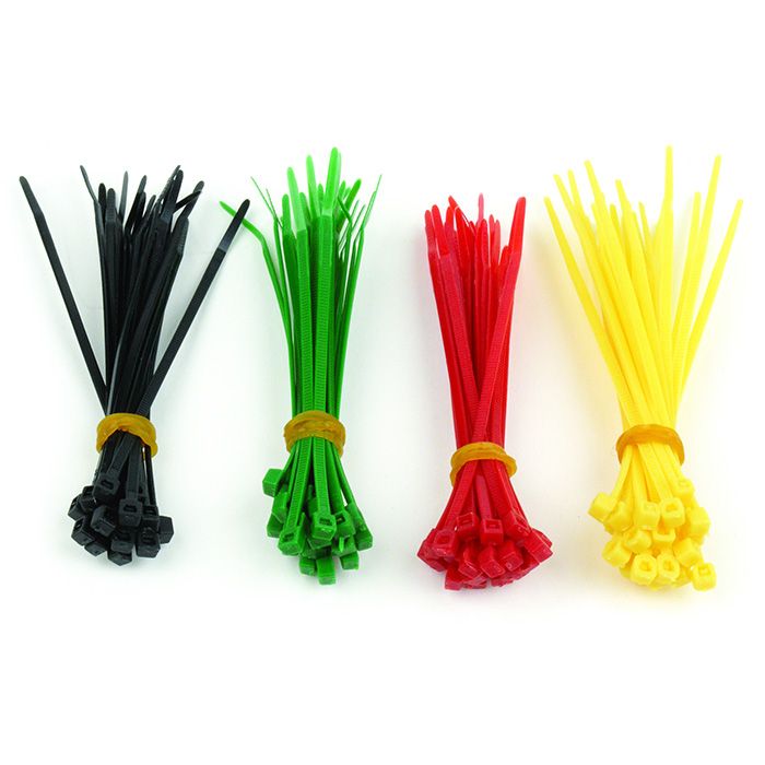 Gembird NCT-100 Kabelbinders - Zwart, Geel, Groen, Rood - 100 stuks