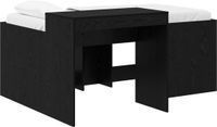 vidaXL Kinderhoogslaper met bureau, zwart, 80 x 160 cm, bewerkt hout