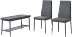 Vicco Grand Bank en stoel – 85 x 46.5 cm 3-delige set Gris