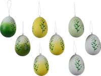 Decoris Paaseieren - 24x - kunststof - groen - D3,5 x H5 cm - paasdecoratie