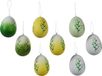 Decoris Paaseieren - 24x - kunststof - groen - D3,5 x H5 cm - paasdecoratie