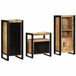 vidaXL Badkamermeubel Set 3 stuks Bruin en Zwart Massief Mango Hout