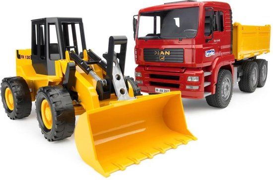 Bruder Construction truck with articulated road loader - 2752
