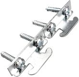 Allecto Plus - Set de 4 supports de tringle à rideaux avec crochets pour support central - Argenté