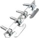 Allecto Plus - Set de 4 supports de tringle à rideaux avec crochets pour support central - Argenté