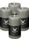 Wiedemann Cilinderkaars/stompkaars - 4x - rustieke kaars - lichtgrijs - 6 x 9 cm - 30 branduren
