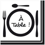 Homéa, Set van 20 papieren servetten, 3-laags, 33 x 33 cm, voor tafel