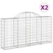 VidaXL Gabions avec arche, 2 pièces, 200x30x100/120 cm, acier galvanisé