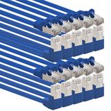 1aTTack.de 3.0m CAT6 LAN-netwerkkabel RJ45 90° hoek, 10 stuks - blauw