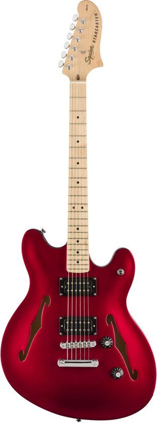 Squier Affinity Series Starcaster MN Candy Apple Red - Semi-akoestische gitaar