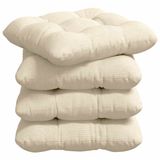 vidaXL - Zitkussens - 4 stuks - Corduroy stof - Crèmekleurig - 45 x 45 cm