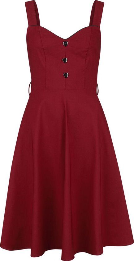 Voodoo Vixen Heart Nuckle Flare Dames Midi-jurk - rood - M