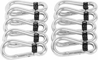LMX Snaphook with Lock - Carabiner with Lock - 10 Pieces - Silver
