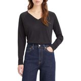 Levi's Petal Vneck Sweater Caviar Lightweight Dames Zwart Maat L