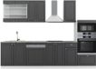 Vicco Fame-Line Complete keukeneenheid – 300 cm met hoge kast, WB Antraciet Antraciet-Goud/Wit
