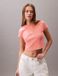 Calvin Klein Jeans T-shirt Femme XXL Manches Courtes Col Rond Coton Élasthanne Casual Automne/Hiver 2025