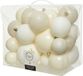 Decoris Kerstballen - 26 stuks - Wol Wit - 6-8-10 cm - Kunststof