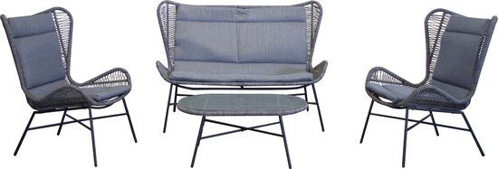 Intergard Loungeset tuinset Rome Groen 4-persoons Hout
