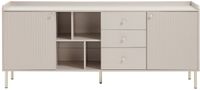 Vente-unique - Lunaor Dressoir met 2 deuren, 3 laden en 4 nissen - Beige en goud