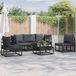 Prolenta Maison Exclusive - Tuinset met 6 zitplaatsen, zwarte aluminium tuinstoelen