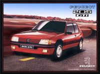 I&S Metalen wandbord Peugeot 205 GTI 15 x 20 cm