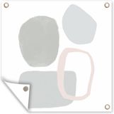 GreatGardenPosters - Poster de jardin - Line art - Pastel - Abstrait - Cercle - 50x50 cm - PVC